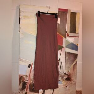 NWT A New Day Brown Ribbed Strapless- Size XS - Column Dress